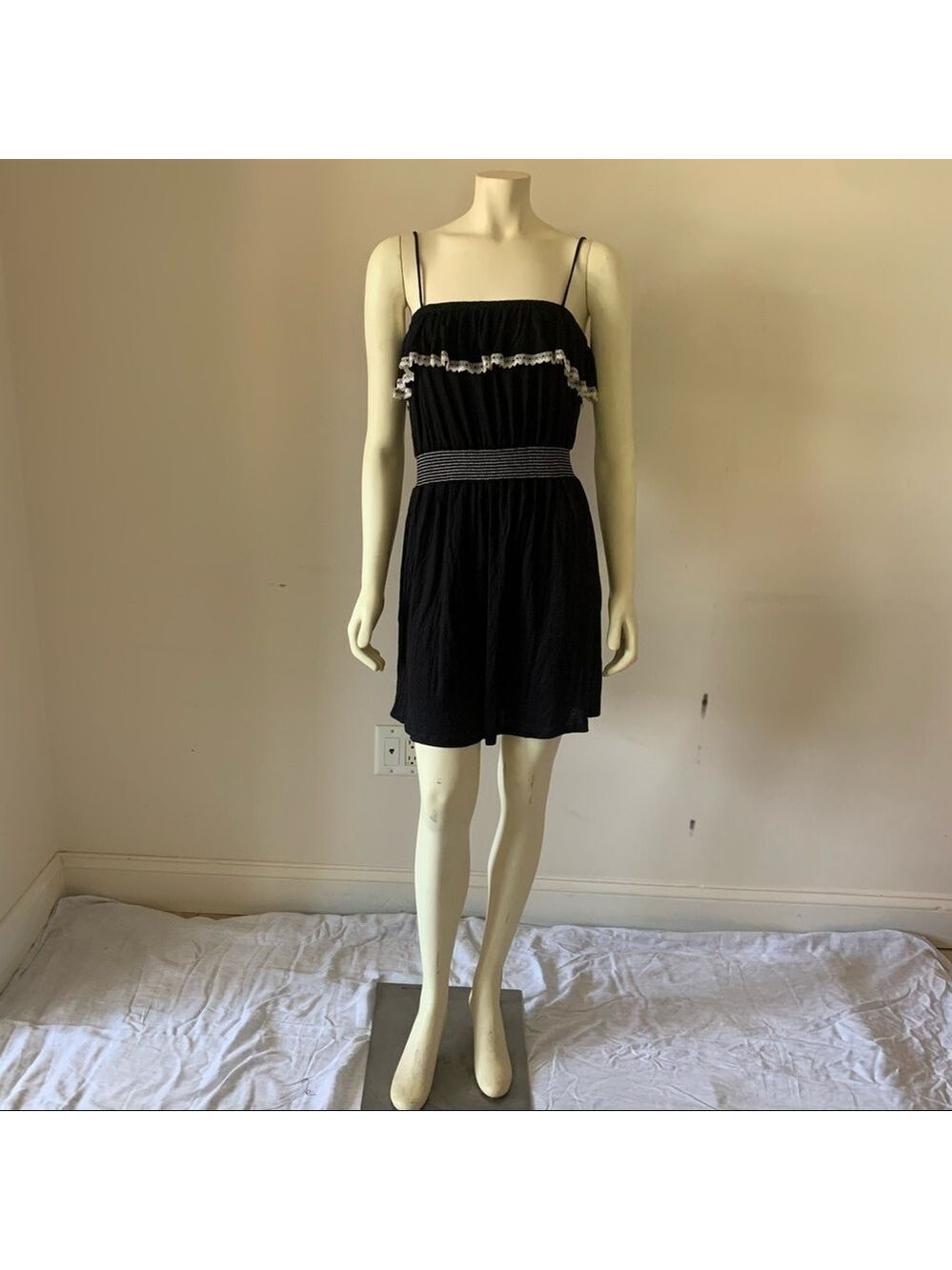 𝅺needle & Thread black off the shoulder mini dress